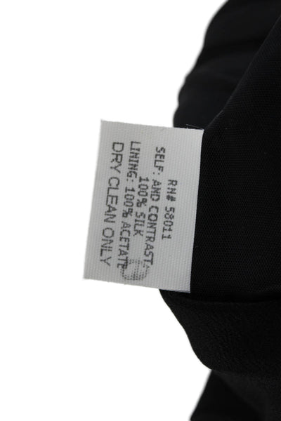 David Meister Womens Black Silk Sleeveless Maxi Dress Zip Closure Size 8