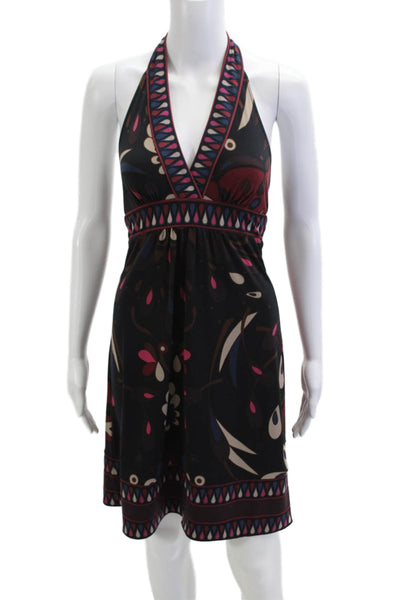 BCBGMAXAZRIA Womens Sundress Black Geometric Sleeveless Short Size S