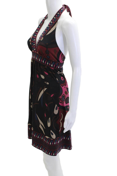 BCBGMAXAZRIA Womens Sundress Black Geometric Sleeveless Short Size S