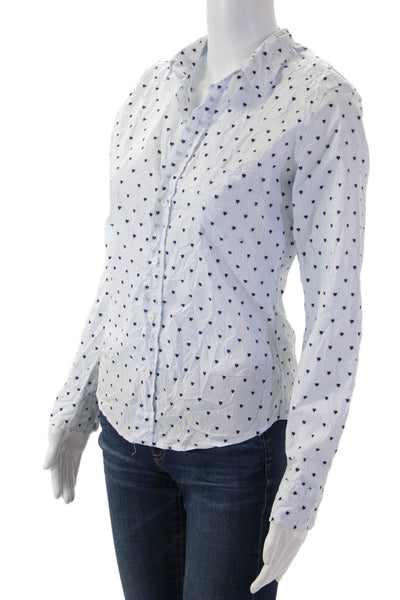 Frank & Eileen Women Light Blue Collared Cotton Button-Up Long Sleeve Size XS