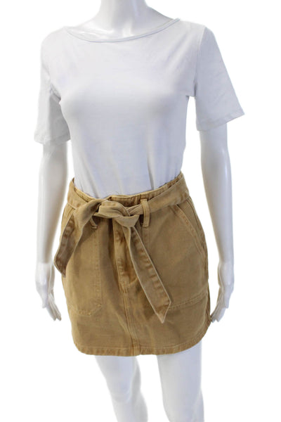 Le Lis Womens Mini Wrap Skirt Tan 100% Cotton Size S