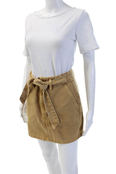 Le Lis Womens Mini Wrap Skirt Tan 100% Cotton Size S
