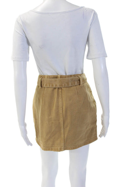 Le Lis Womens Mini Wrap Skirt Tan 100% Cotton Size S