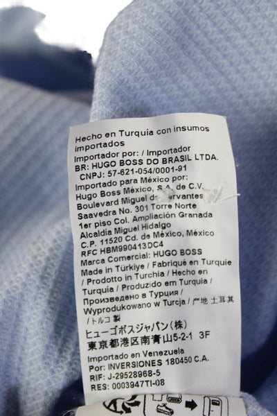 BOSS Mens Light Blue Point Collar Dress Shirt Long Sleeve Size 39