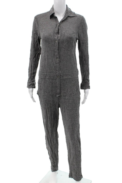 Isabel Marant Etoile Women Dark Gray Wool Jumpsuit Long Sleeve Size 36