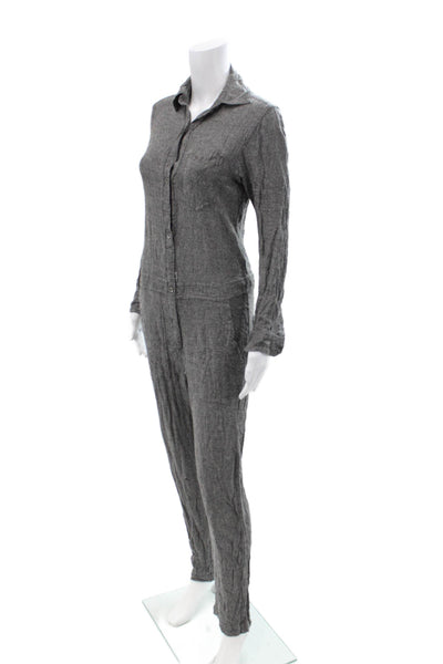 Isabel Marant Etoile Women Dark Gray Wool Jumpsuit Long Sleeve Size 36