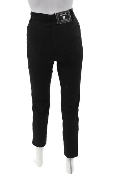 Versace Jeans Couture Women Ankle Skinny Black Jeans Designer Size 40