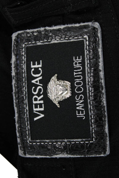 Versace Jeans Couture Women Ankle Skinny Black Jeans Designer Size 40
