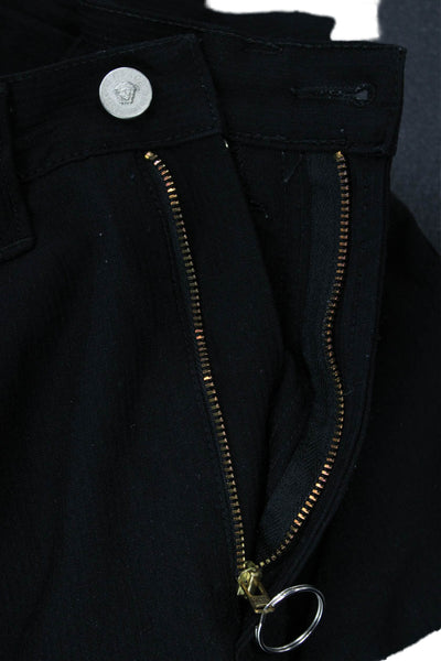 Versace Jeans Couture Women Ankle Skinny Black Jeans Designer Size 40