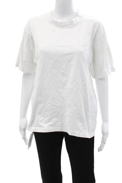 Everlane Women Basic White Cotton Blend Crew Neck Short Sleeve T-Shirt Size S