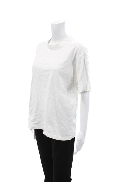Everlane Women Basic White Cotton Blend Crew Neck Short Sleeve T-Shirt Size S