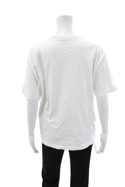 Everlane Women Basic White Cotton Blend Crew Neck Short Sleeve T-Shirt Size S