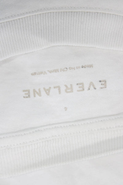 Everlane Women Basic White Cotton Blend Crew Neck Short Sleeve T-Shirt Size S