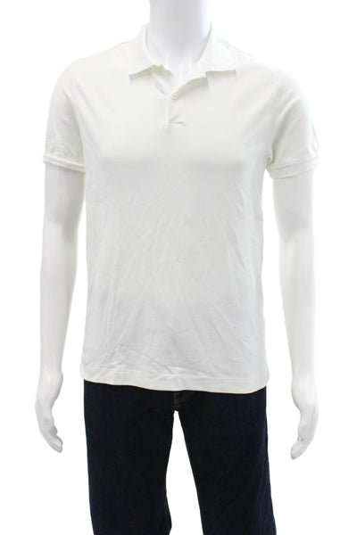 Banana Republic Mens Collared Polo Shirt Short Sleeve White Cotton Size S