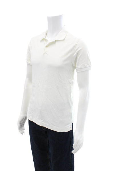 Banana Republic Mens Collared Polo Shirt Short Sleeve White Cotton Size S