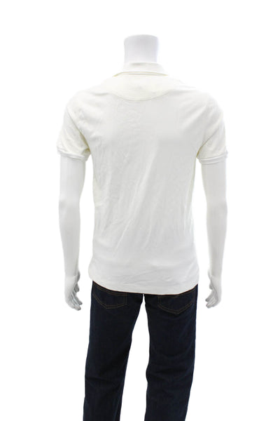 Banana Republic Mens Collared Polo Shirt Short Sleeve White Cotton Size S
