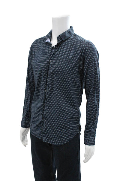 Banana Republic Mens Button Up Cotton Shirt Dark Blue Long Sleeve Size S