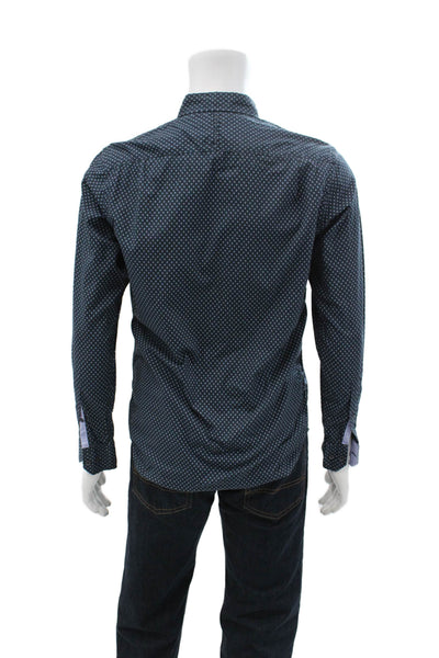 Banana Republic Mens Button Up Cotton Shirt Dark Blue Long Sleeve Size S