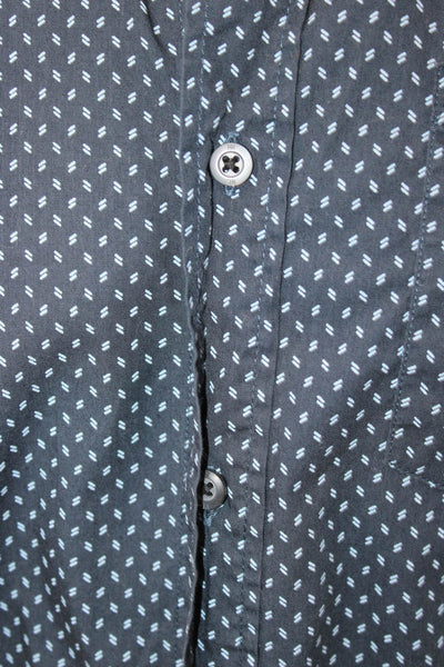 Banana Republic Mens Button Up Cotton Shirt Dark Blue Long Sleeve Size S