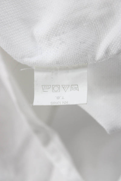 Isaac Mizrahi Mens Dress Shirt White Cotton Point Collar Long Sleeve Size S