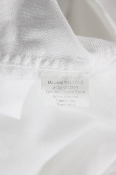Isaac Mizrahi Mens Dress Shirt White Cotton Point Collar Long Sleeve Size S