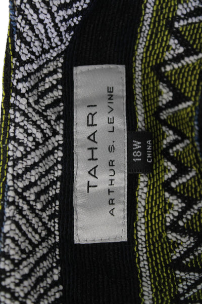 Tahari Levine Womens Black Aztec 3/4 Sleeve Jacket Size 18W