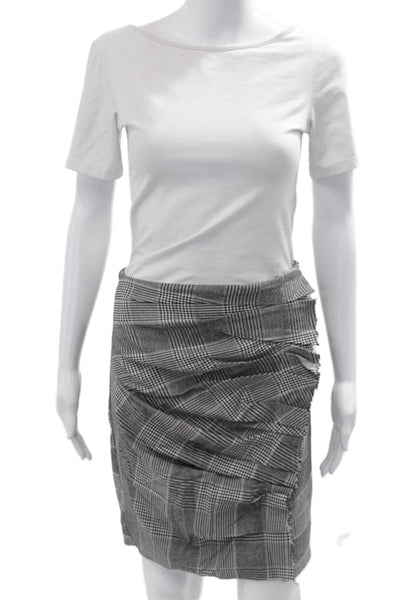 Rachel Rachel Roy Womens Plaid Mini Straight Pencil Skirt Black Size 4