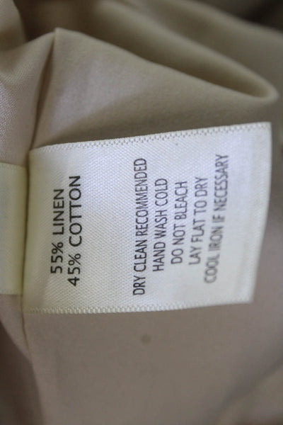 Ecru Women Basic Beige V-Neck Sleeveless Linen Cotton Tank Beach Size XS