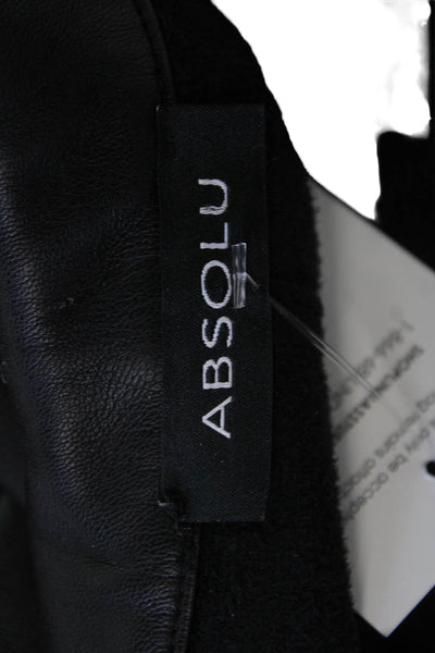 Absolu Womens Trench Coat Black Collared Button Long Sleeve Size 38