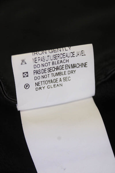 Absolu Womens Trench Coat Black Collared Button Long Sleeve Size 38