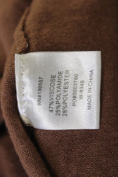 Beige Women Brown Mock Neck Long Sleeve Maxi Sweater Dress Size XS