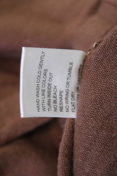 Beige Women Brown Mock Neck Long Sleeve Maxi Sweater Dress Size XS