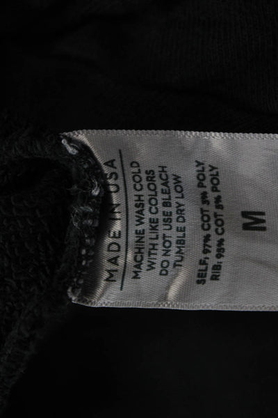 LNA Womens Pullover Sweatshirt Black 97% Cotton Long Sleeve Size M