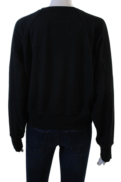 Nike Womens Pullover Sweatshirt Black Crew Neck Long Sleeve Size M