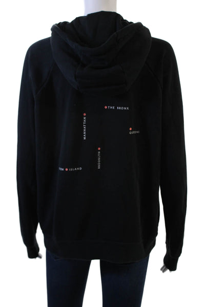 Nike Unisex Pullover Hoodie Black Graphic Drawstring Long Sleeve Size M