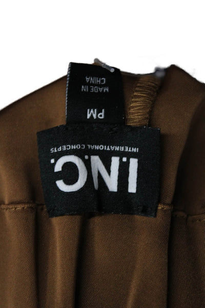INC International Concepts Womens Cargo Jogger Pants Brown Buckle Size PM