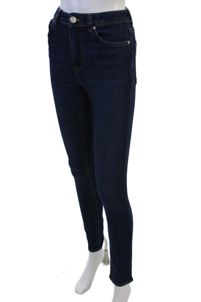Aligne Women Skinny Dark Blue Organic Cotton Mid Rise Jeans Size 25