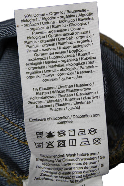 Aligne Women Skinny Dark Blue Organic Cotton Mid Rise Jeans Size 25