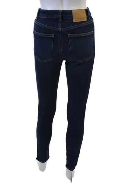 Aligne Womens Skinny Ankle Dark Blue Jeans Mid Rise Size 24