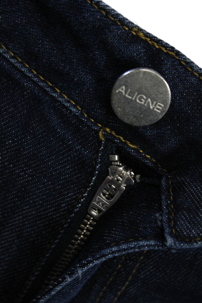 Aligne Womens Skinny Ankle Dark Blue Jeans Mid Rise Size 24
