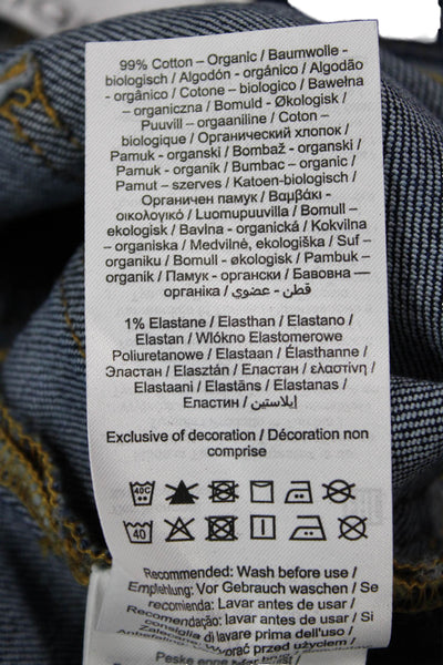 Aligne Womens Skinny Ankle Jeans Dark Blue Mid Rise Button Size 26