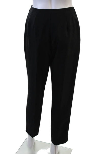J. Mclaughlin Women Ankle Dress Pants Black Silk Hook Eye Size 4