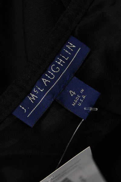 J. Mclaughlin Women Ankle Dress Pants Black Silk Hook Eye Size 4