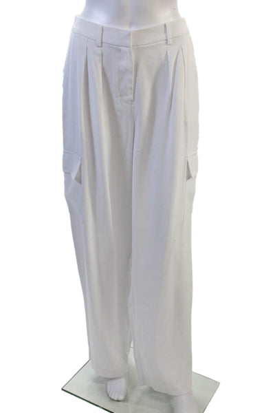 INC International Concepts Women Cargo Dress Pants White Hook & Eye Size S