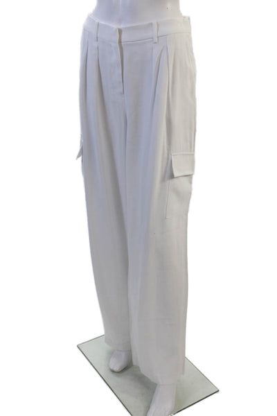 INC International Concepts Women Cargo Dress Pants White Hook & Eye Size S