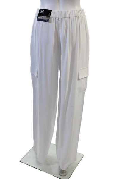 INC International Concepts Women Cargo Dress Pants White Hook & Eye Size S