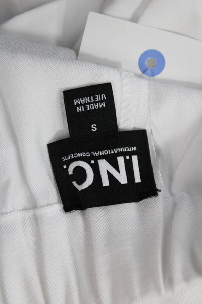 INC International Concepts Women Cargo Dress Pants White Hook & Eye Size S