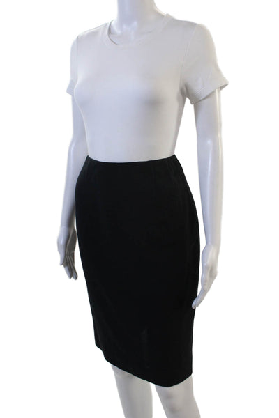 Emanuel Emanuel Ungaro Womens Straight Pencil Wool Skirt Black Size 4