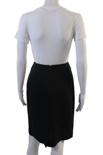 Emanuel Emanuel Ungaro Womens Straight Pencil Wool Skirt Black Size 4