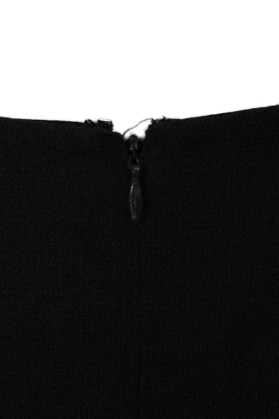 Emanuel Emanuel Ungaro Womens Straight Pencil Wool Skirt Black Size 4